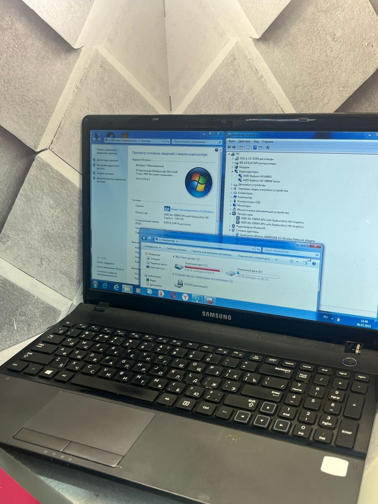 Ноутбук Samsung/AMD A4-300 1.9x2/ 4/ 500